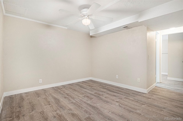 8401 Sandreed Cir, Parker, CO 80134 - spare room with wood finished floors, ceiling fan, and ornamental molding
