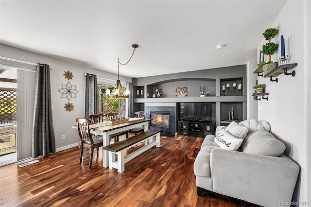 16863 Trail View Cir, Parker, CO 80134 - living area featuring wood finished floors and a fireplace