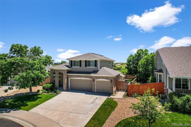 16863 Trail View Cir, Parker, CO 80134 - traditional-style house with concrete driveway, an attached garage, and brick siding