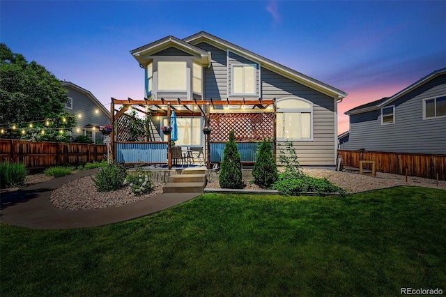 16863 Trail View Cir, Parker, CO 80134 - back of house featuring a pergola, a fenced backyard, and a patio area