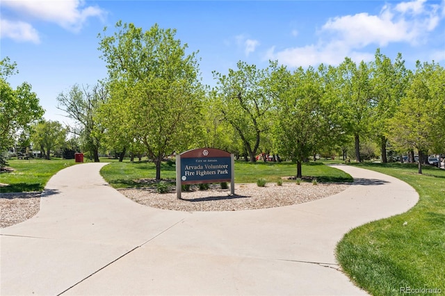 view of community with a yard