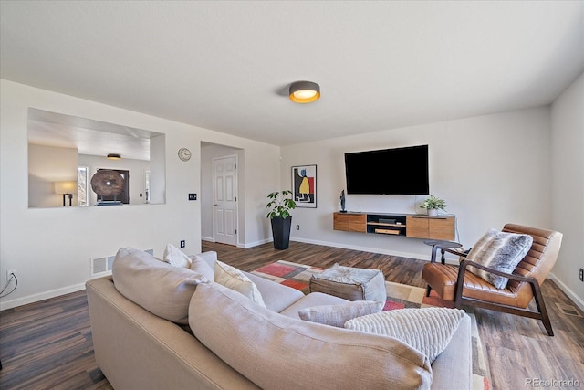 living room featuring wood-type flooring