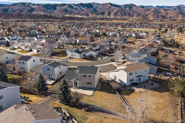 aerial view with a mountain view