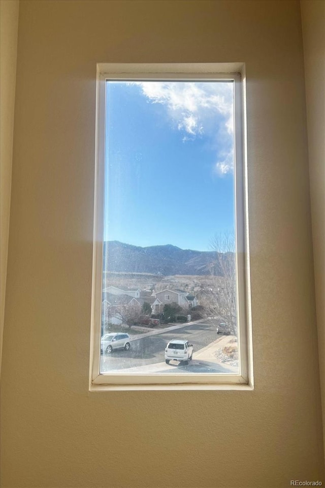 room details with a mountain view