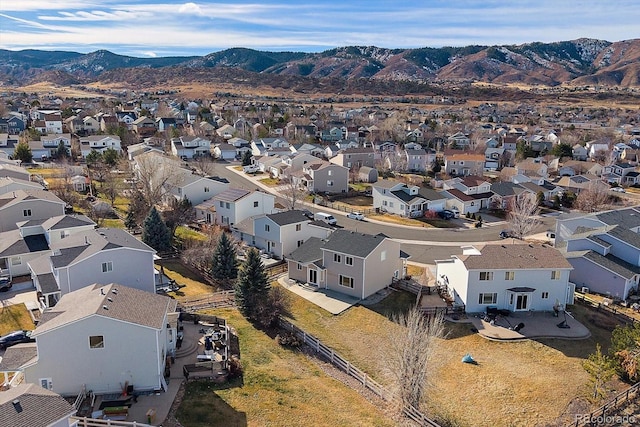 aerial view featuring a mountain view