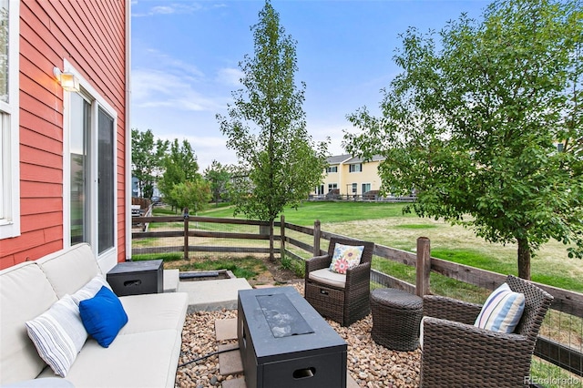 view of patio / terrace with an outdoor hangout area