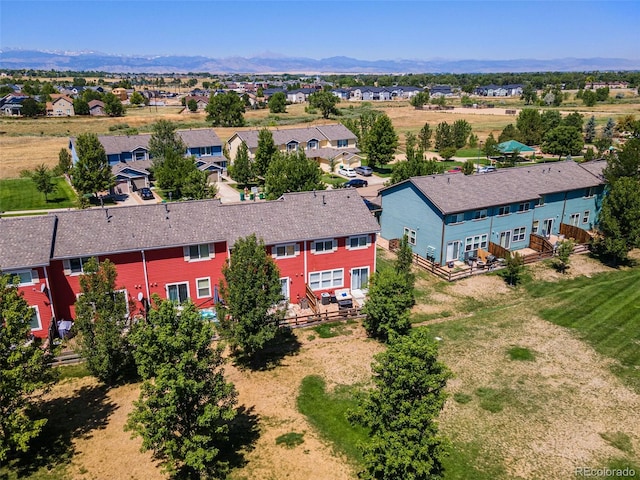 bird's eye view with a mountain view