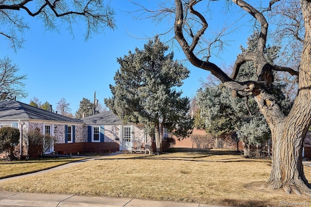 exterior space with a yard