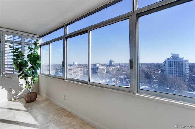 view of unfurnished sunroom