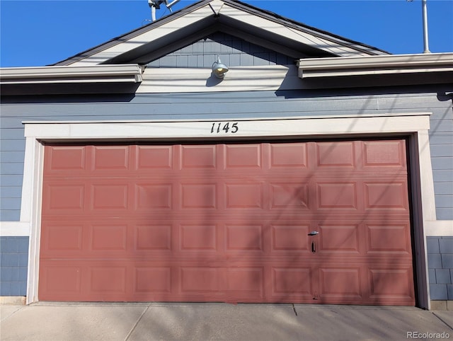 view of garage