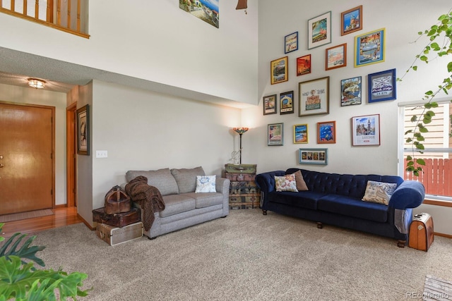 13235 Clermont Cir, Thornton, CO 80241 - carpeted living area featuring a high ceiling