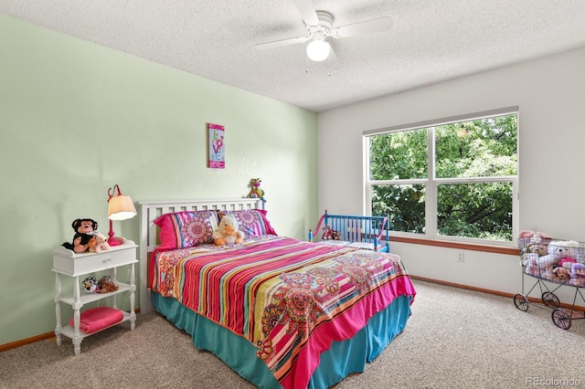 13235 Clermont Cir, Thornton, CO 80241 - bedroom featuring carpet, a textured ceiling, and a ceiling fan