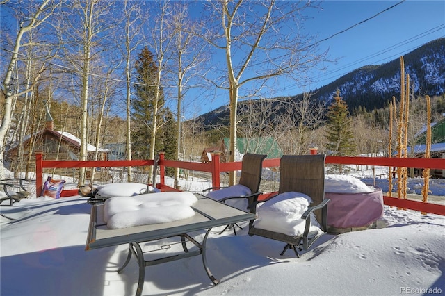 exterior space with a mountain view