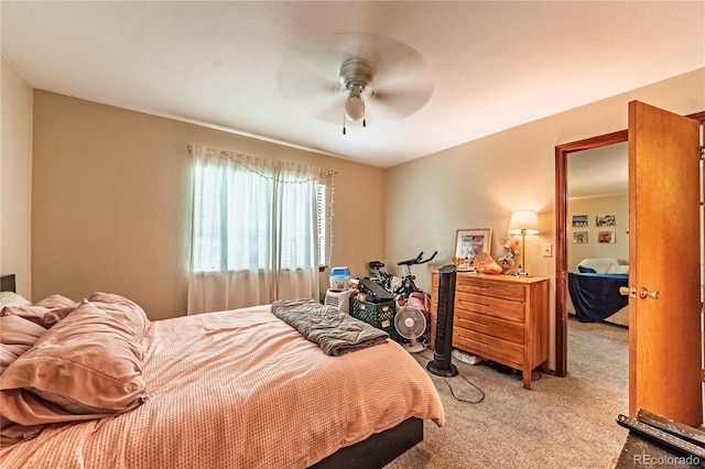 2408 N 7th St Unit A, Colorado Springs, CO 80907 - bedroom with carpet flooring and a ceiling fan