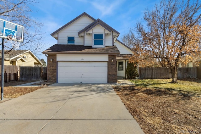 view of front of house with a garage