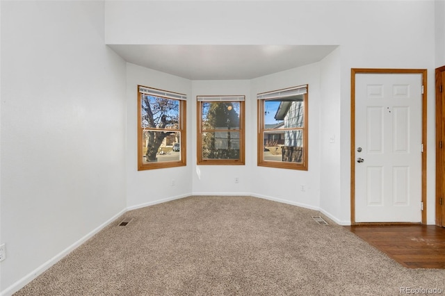 foyer with carpet