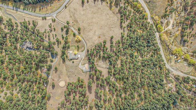 aerial view with a rural view