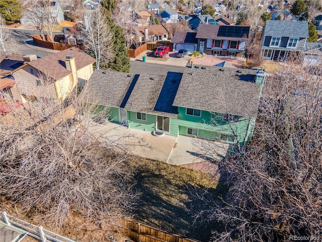 aerial view featuring a residential view