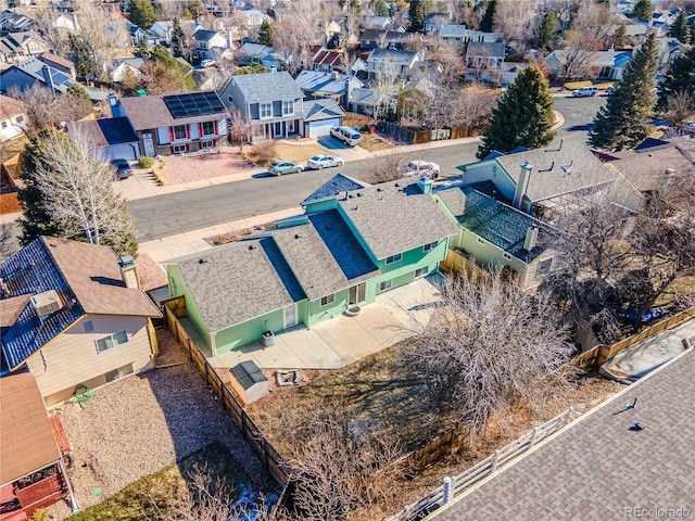 aerial view with a residential view