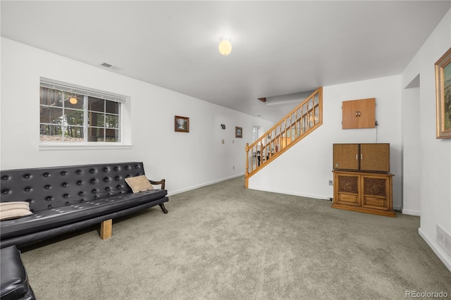 266 Gap Rd, Black Hawk, CO 80422 - sitting room featuring carpet floors and stairs