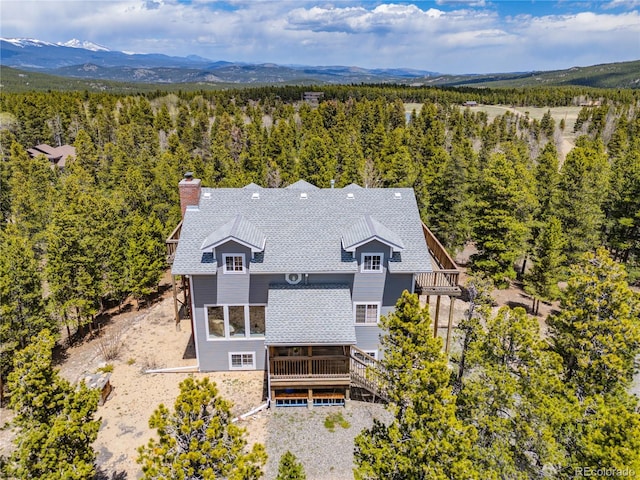 266 Gap Rd, Black Hawk, CO 80422 - aerial view of property and surrounding area with a forest and a mountainous background