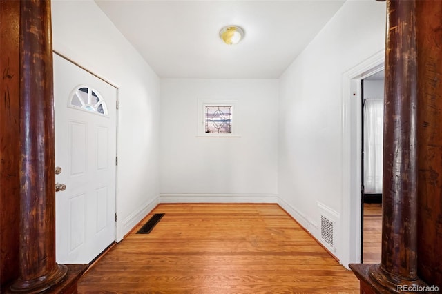 foyer featuring light wood-type flooring