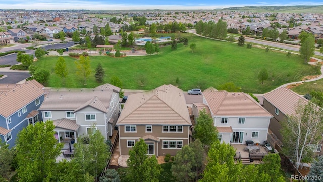 aerial view of residential area