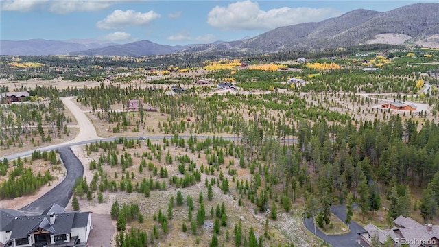 aerial view with a mountain view