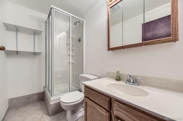 17692 E Brown Cir, Aurora, CO 80013 - full bathroom with a shower stall, vanity, and tile patterned floors