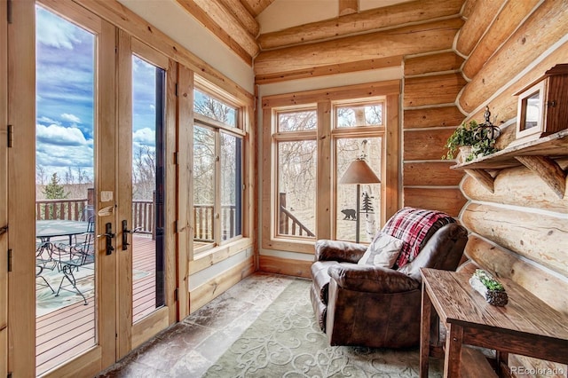 sunroom / solarium with french doors