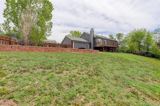 view of yard featuring a deck
