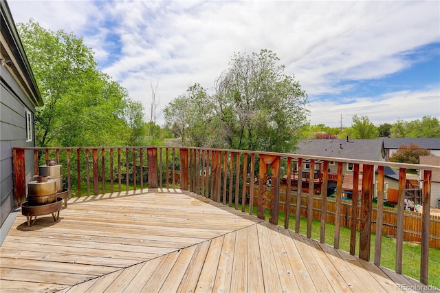 deck featuring fence