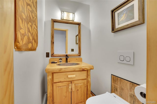 9648 Yegge Rd, Morrison, CO 80465 - bathroom with vanity and baseboard heating