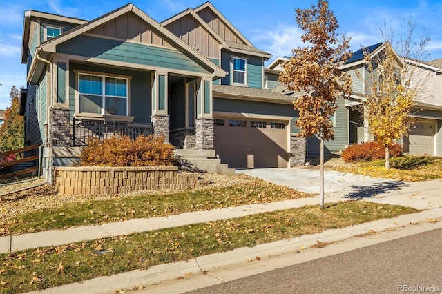 craftsman-style house with a garage