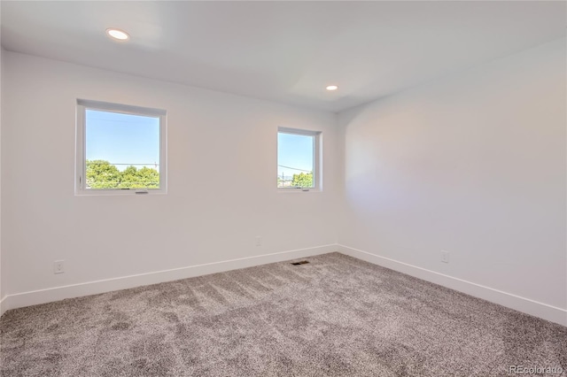 carpeted empty room featuring plenty of natural light