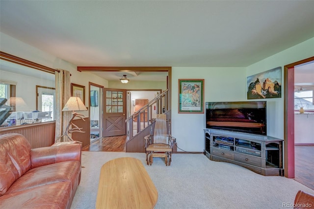 29250 County Road 330, Buena Vista, CO 81211 - living area featuring stairway and wood finished floors
