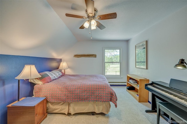 29250 County Road 330, Buena Vista, CO 81211 - bedroom featuring carpet floors, baseboard heating, and ceiling fan