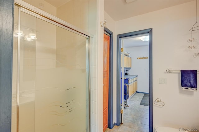 29250 County Road 330, Buena Vista, CO 81211 - full bath featuring a stall shower, tile patterned floors, and vanity