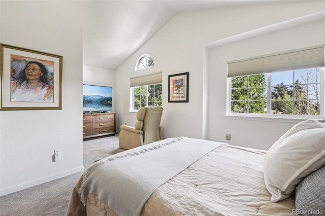 588 Beauprez Ave, Lafayette, CO 80026 - carpeted bedroom with lofted ceiling and baseboards