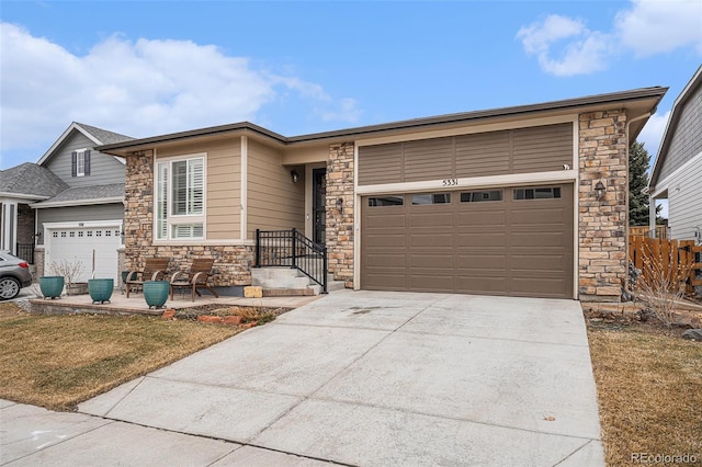 view of front of house featuring a garage