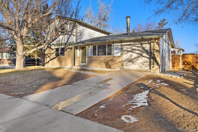 view of front of house with a garage