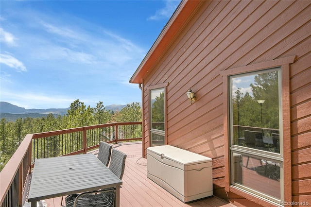 27100 Molly Dr, Conifer, CO 80433 - wooden deck featuring a mountain view