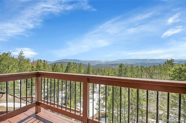 27100 Molly Dr, Conifer, CO 80433 - wooden terrace with a mountain view
