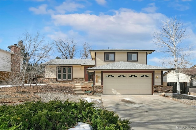 view of split level home