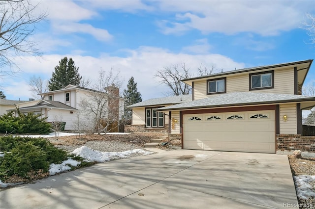 view of property featuring a garage