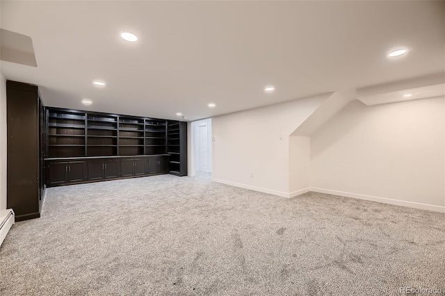 basement featuring carpet