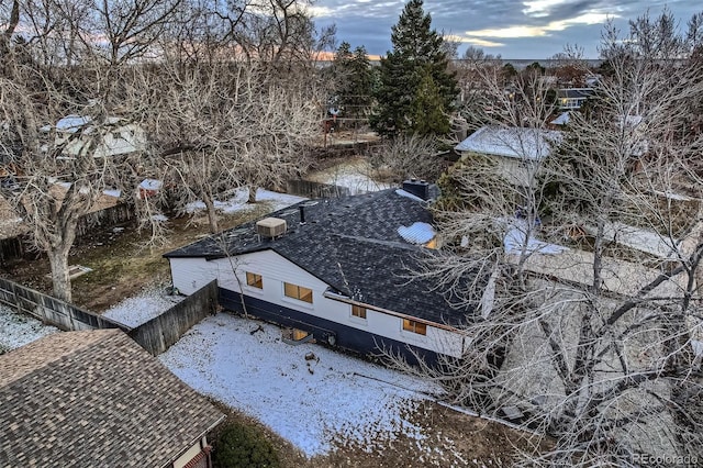 view of snowy aerial view