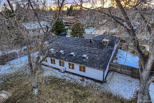 view of snowy aerial view