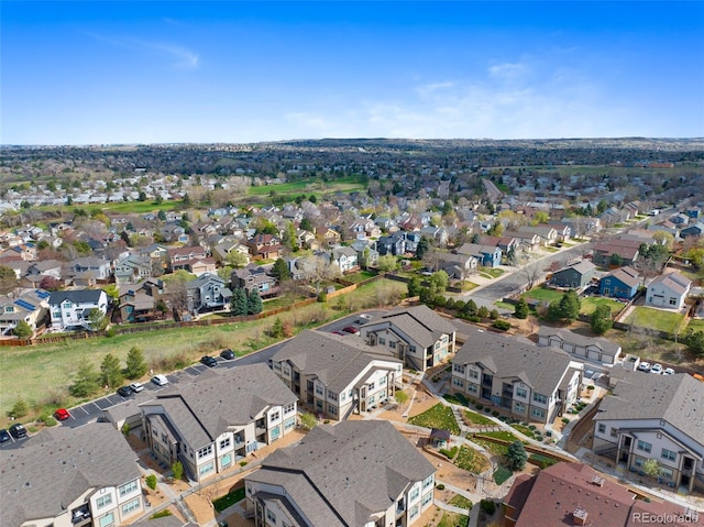 aerial view with a residential view