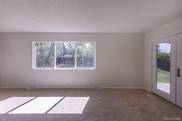 2120 S Ouray St, Aurora, CO 80013 - carpeted empty room with healthy amount of natural light, a textured ceiling, and baseboards